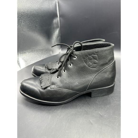 Ariat Angle Booties Women 8.5M ATS Lacer Kiltie Rockabilly Rodeo ATS Western - Picture 10 of 13